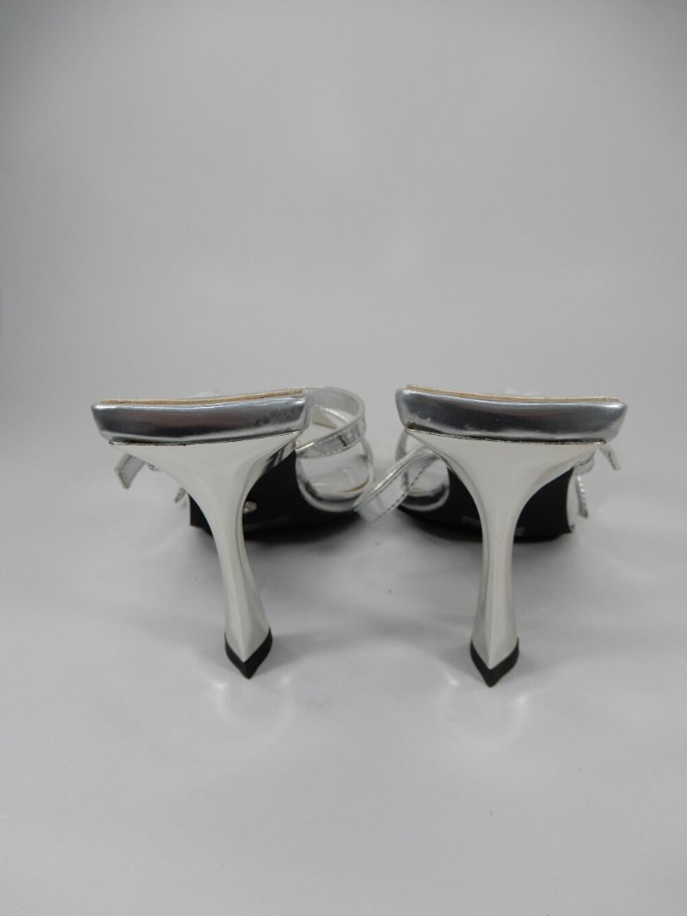 AZALEA WANG Swen Silver Stiletto Sandals Heels Size 7.5 Silver Metallic NEW - Picture 10 of 14